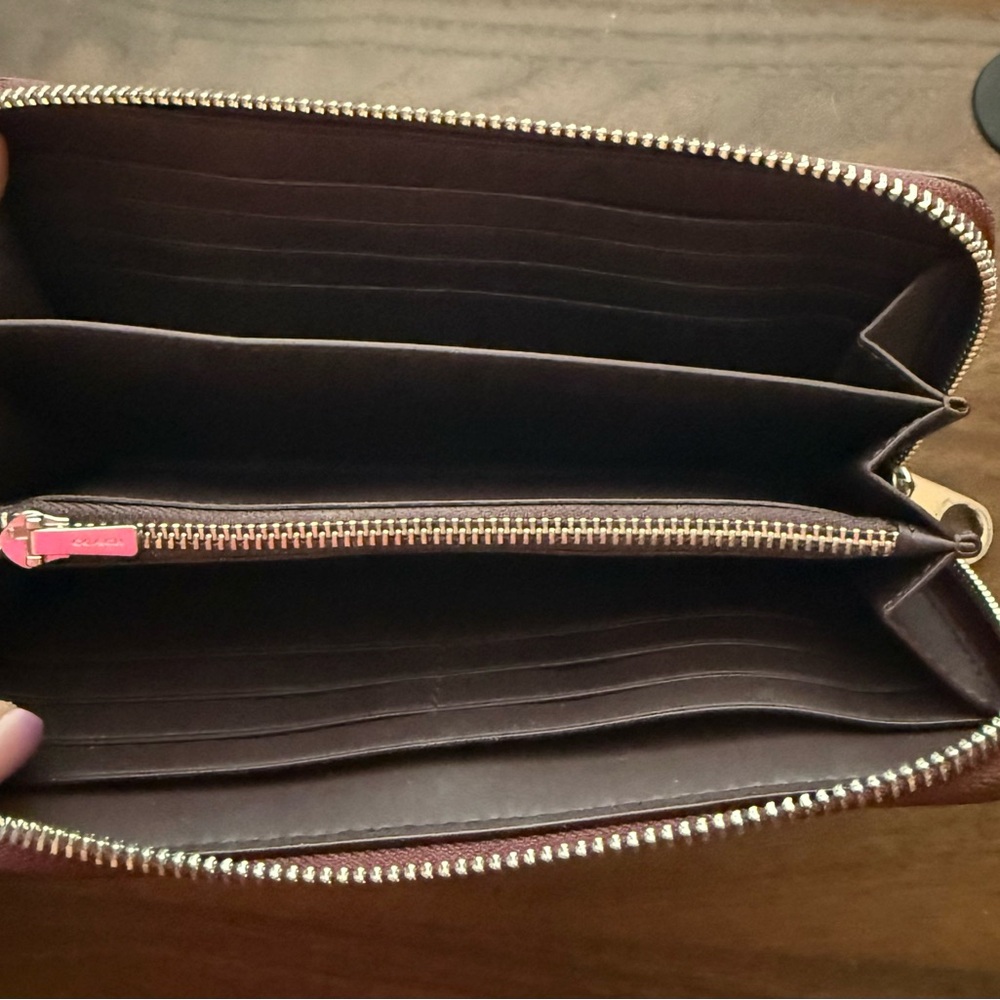 Coach Maroon Leather Zip Wallet - Picture 5 of 5